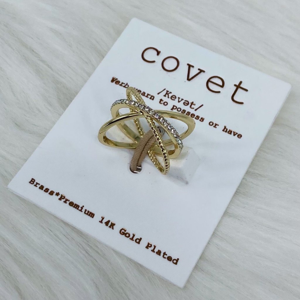 Covet - 7 - Nwt Gold Plated Three Band Ring